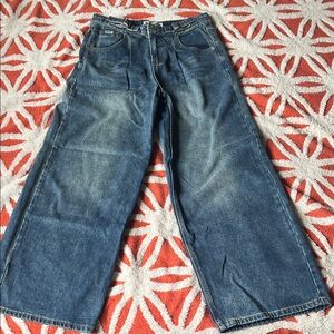 The Ragged Priest Wide-Leg Jeans in Washed Blue